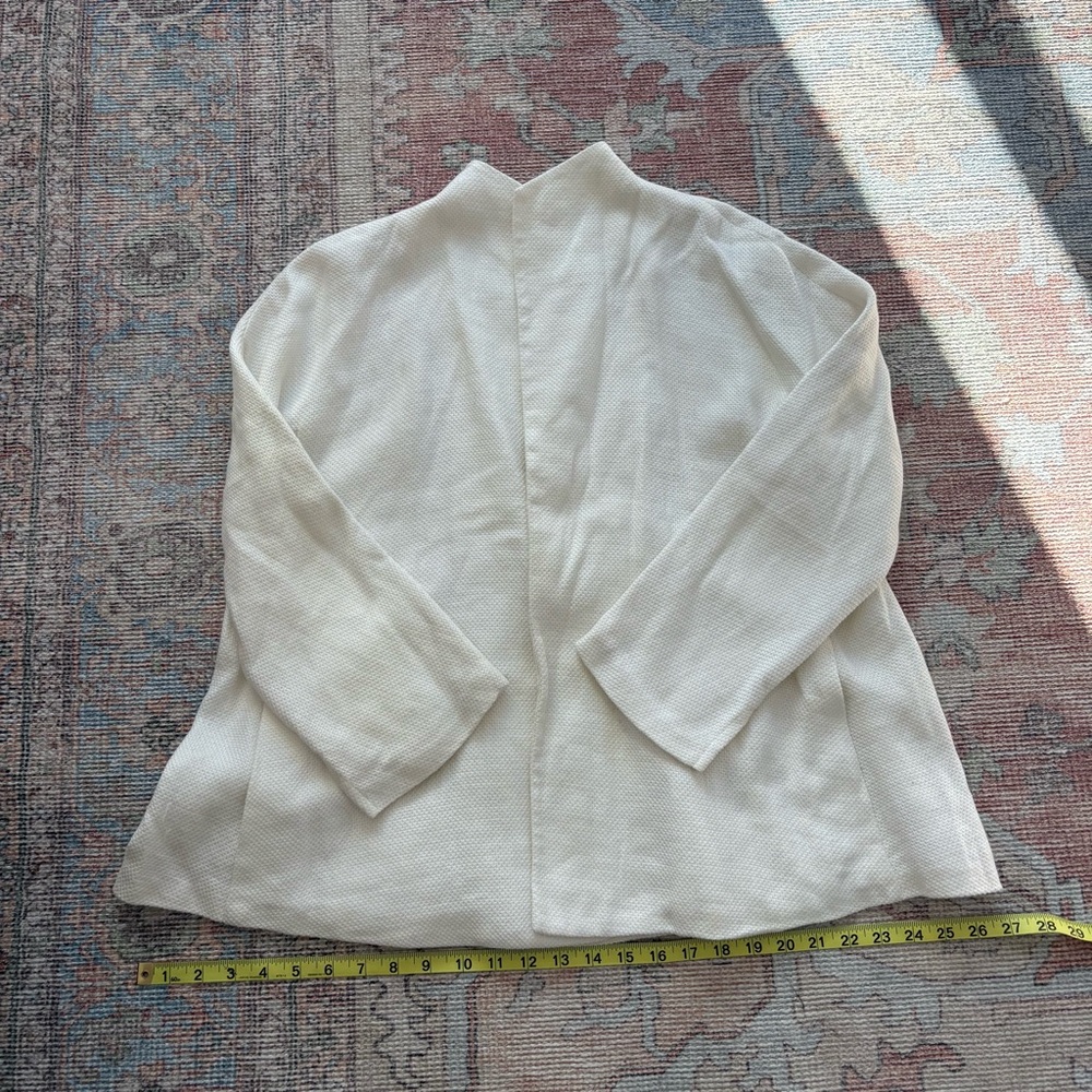 Eileen Fisher Cream Linen Cotton Blend Jacket